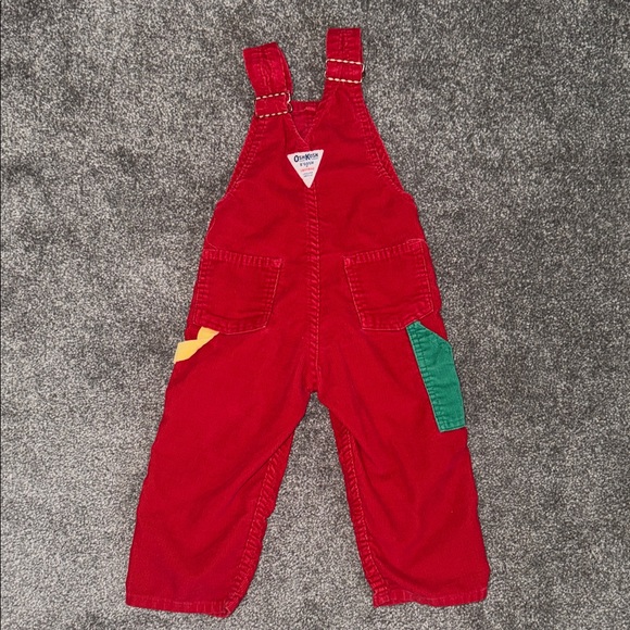 Vintage OshKosh B'gosh Red and Blue Kids Overalls - Picture 3 of 5